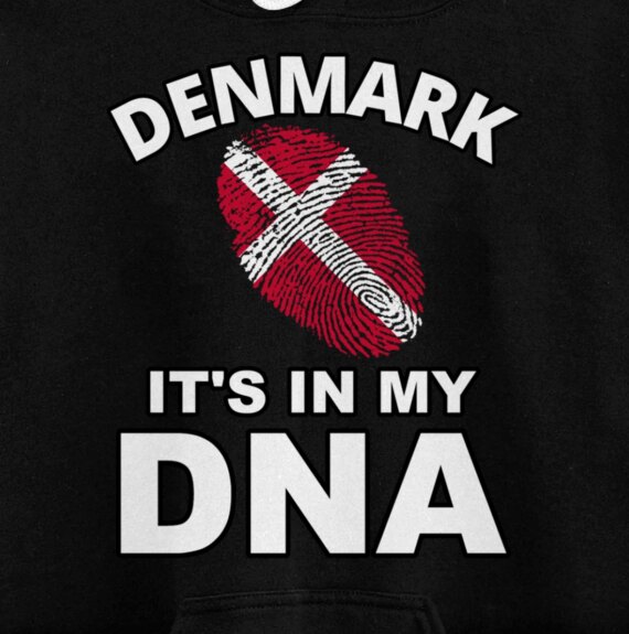 It's In My DNA Denmark Danish Danes Flag Fingerprint Pullover Hoodie