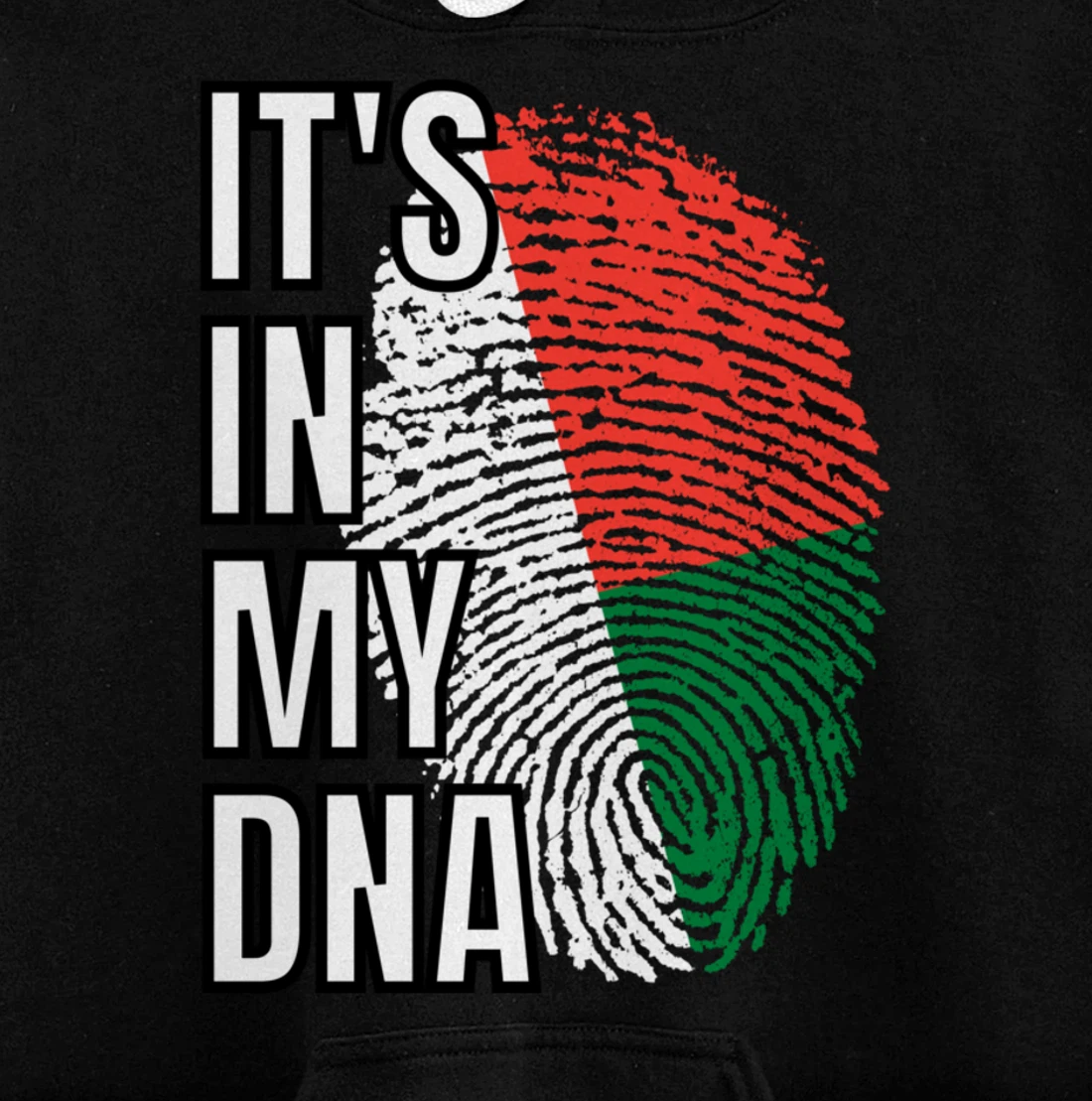 Its In My DNA Madagascan Flag Madagascar Fingerprint Pullover Hoodie