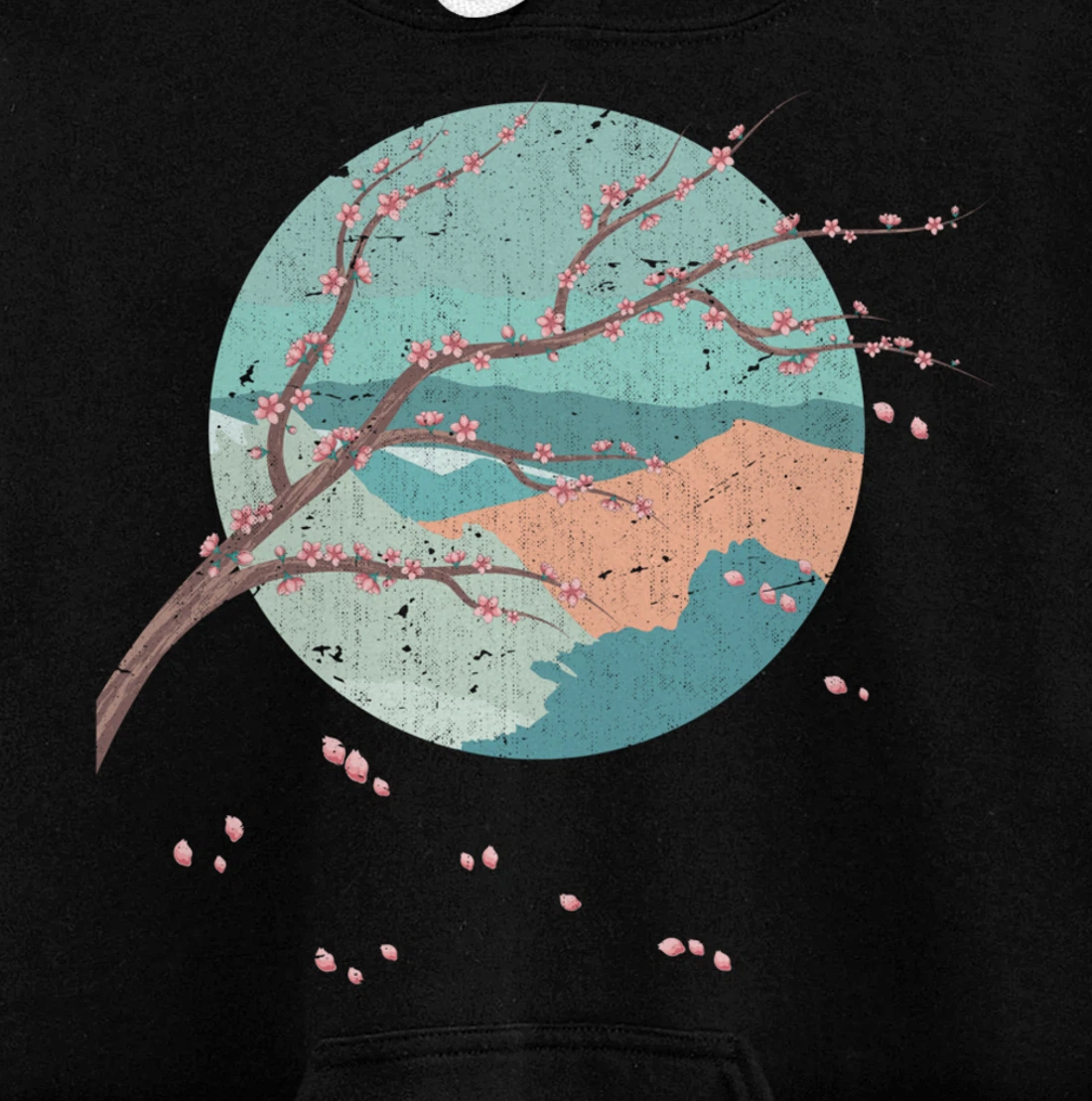 Japan Floral Sakura Pink Flower Japanese Cherry Blossom Pullover Hoodie