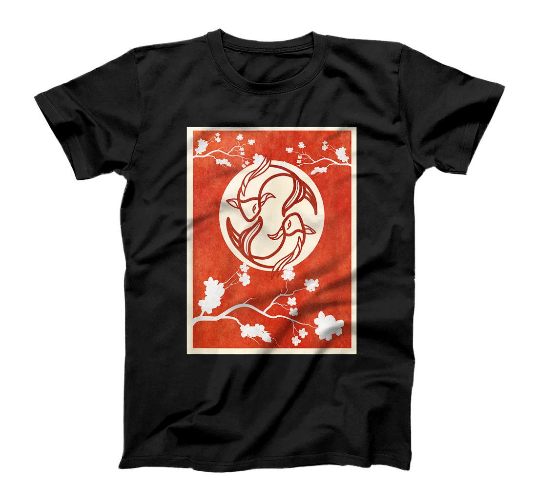 Japanese Koi Carp Nishikigoi Fish Cherry Blossom T-Shirt