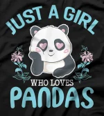 Just A Girl Who Loves Pandas Cute Panda Gift For Girls T-Shirt