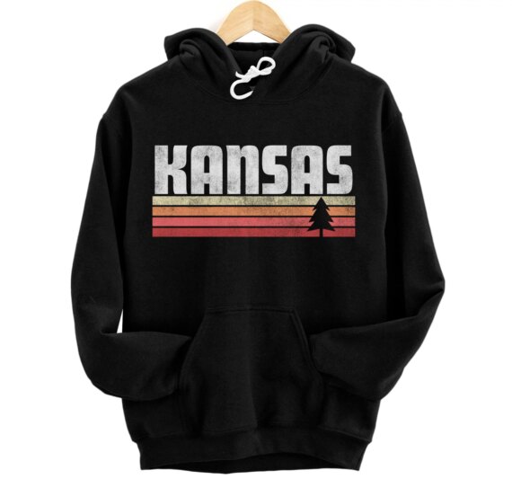Kansas Retro Style Shirt Vintage 70s 80s 90s Home Pride Gift Pullover Hoodie