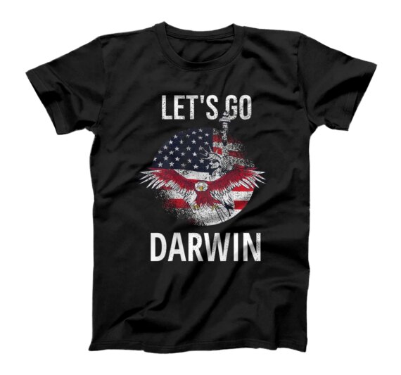Let's Go Darwin - BACK PRINT Conservative Liberal US T-Shirt