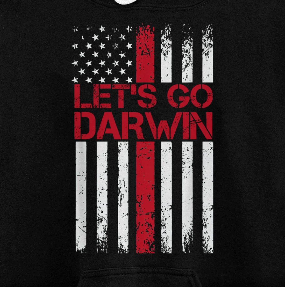 Lets Go Darwin Funny Saying American US Flag Pullover Hoodie