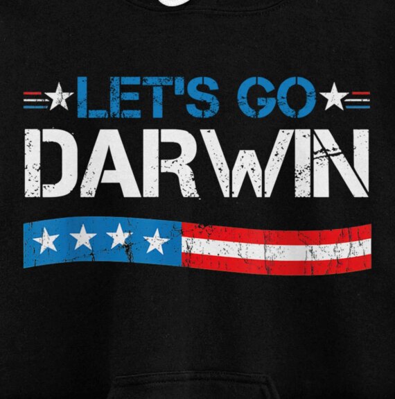 Lets Go Darwin Funny Saying American US Flag Pullover Hoodie