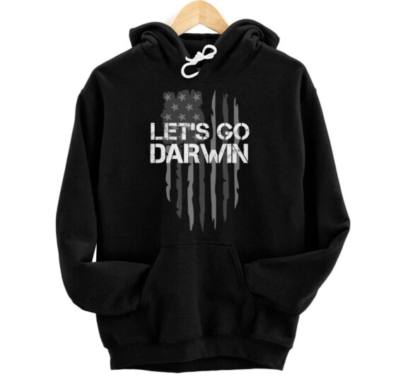 Lets Go Darwin Funny Saying American US Flag Pullover Hoodie