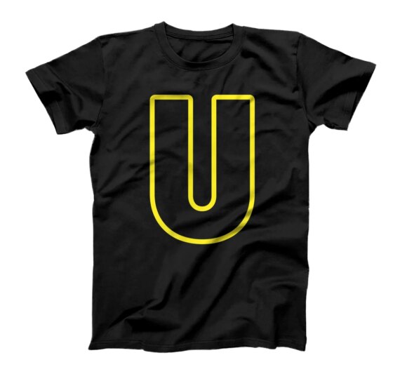 Letter U English Alphabet T-Shirt