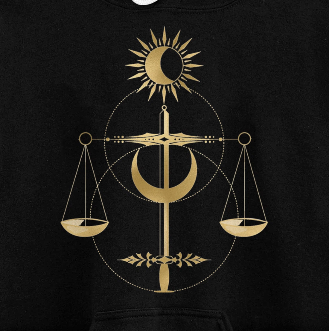 Libra Zodiac Sign Tarot Justice Moon Horoscope Pullover Hoodie