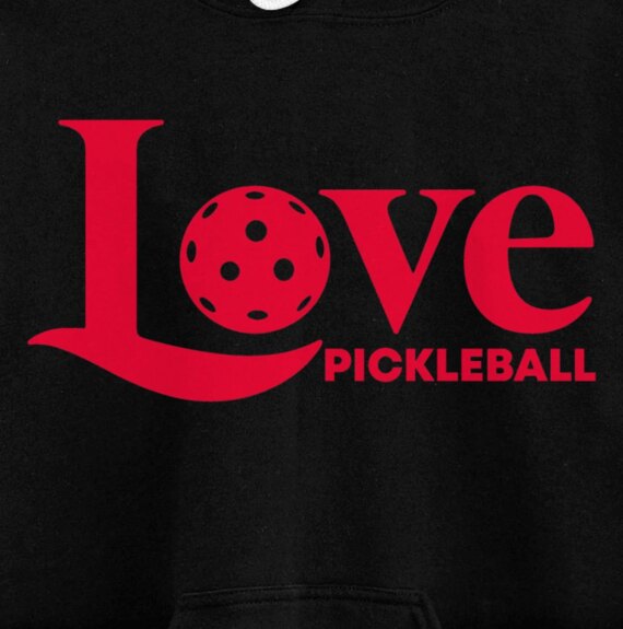 Love Pickleball, Funny Paddleball Player Dinking Sport Lover Pullover Hoodie