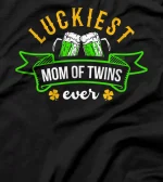 Luckiest Mom Of Twins Ever Pregnancy Announcement T-Shirt