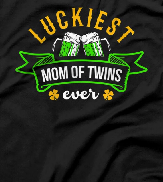 Luckiest Mom Of Twins Ever Pregnancy Announcement T-Shirt