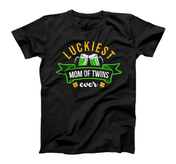 Luckiest Mom Of Twins Ever Pregnancy Announcement T-Shirt