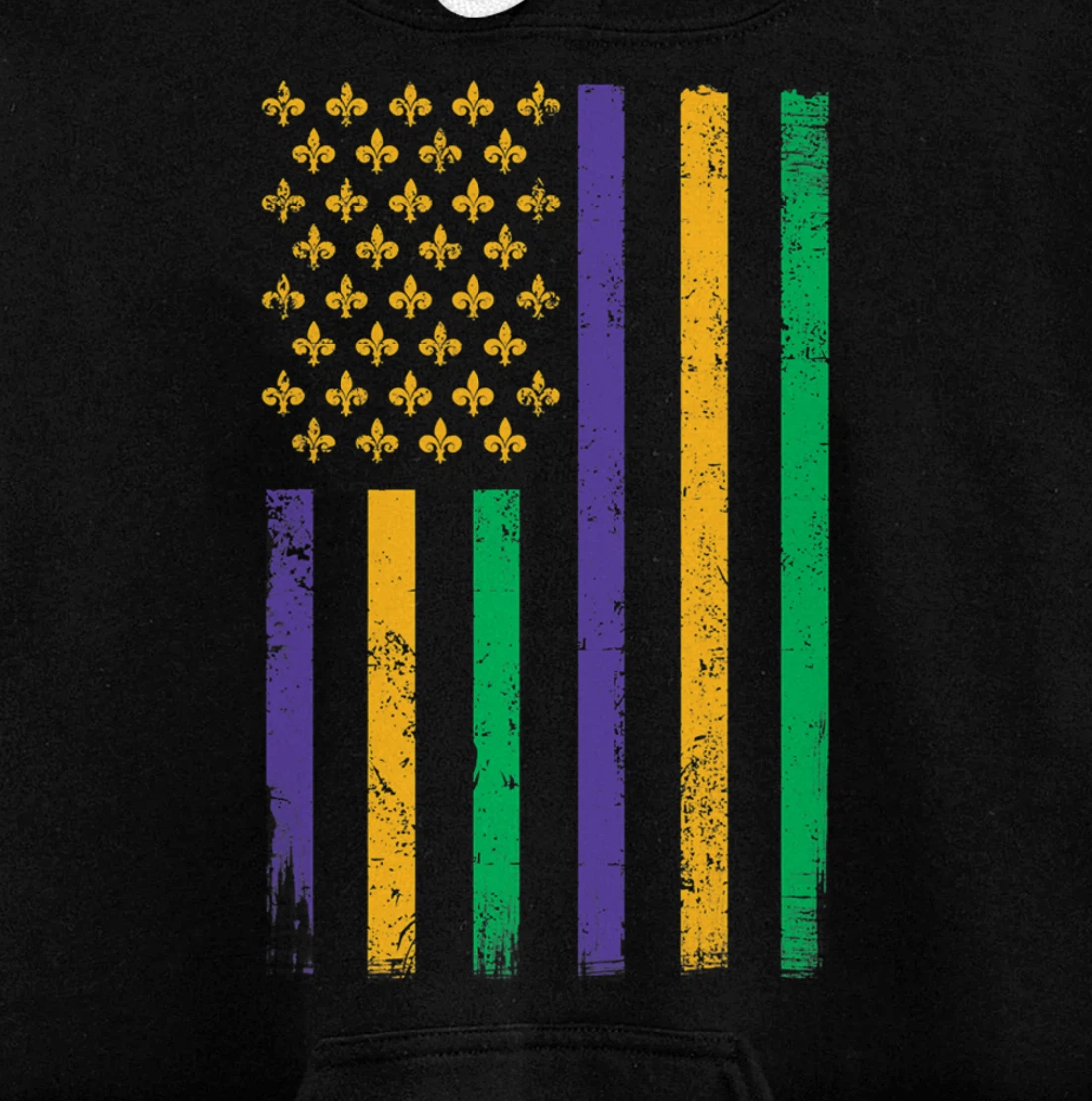 Mardi Gras US America Flag For & Pullover Hoodie