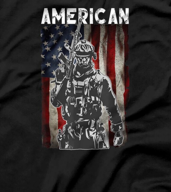 Military American Flag USA- 4Th July- USA US Flag Patriotic T-Shirt