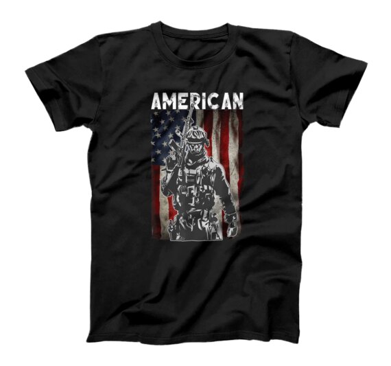 Military American Flag USA- 4Th July- USA US Flag Patriotic T-Shirt