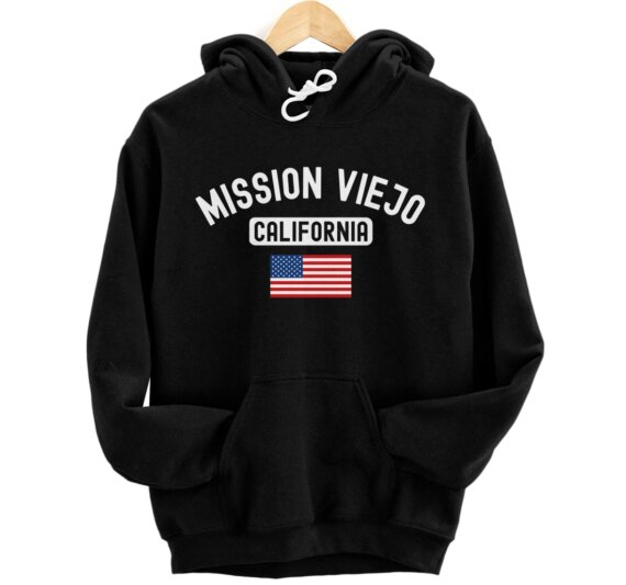 Mission Viejo California USA Flag Vintage Bear San Diego SD Pullover Hoodie