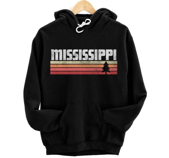 Mississippi Retro Style Shirt Vintage 70s 80s 90s Home Gift Pullover Hoodie
