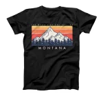 Montana Retro Vintage Outdoors Mountain Graphic Design T-Shirt