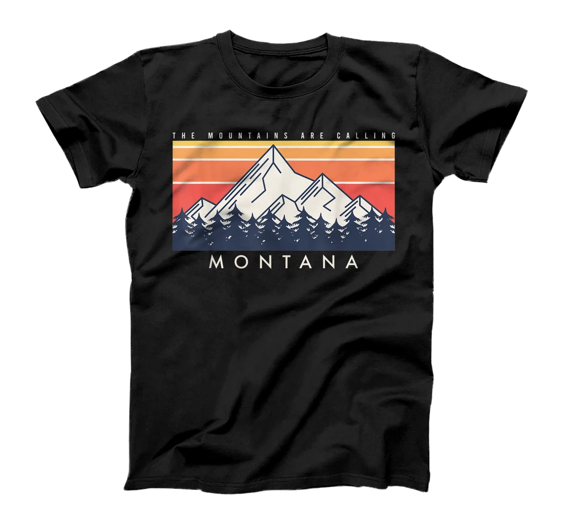 Montana Retro Vintage Outdoors Mountain Graphic Design T-Shirt