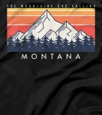 Montana Retro Vintage Outdoors Mountain Graphic Design T-Shirt