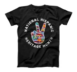 National Hispanic Heritage Month Peace Sign Latin Flag T-Shirt