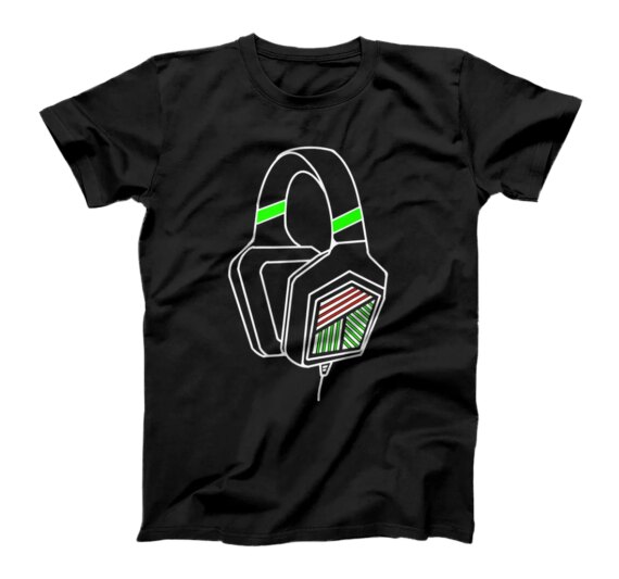 Nqshi Headphone Earphone Music Cool Tee T-Shirt