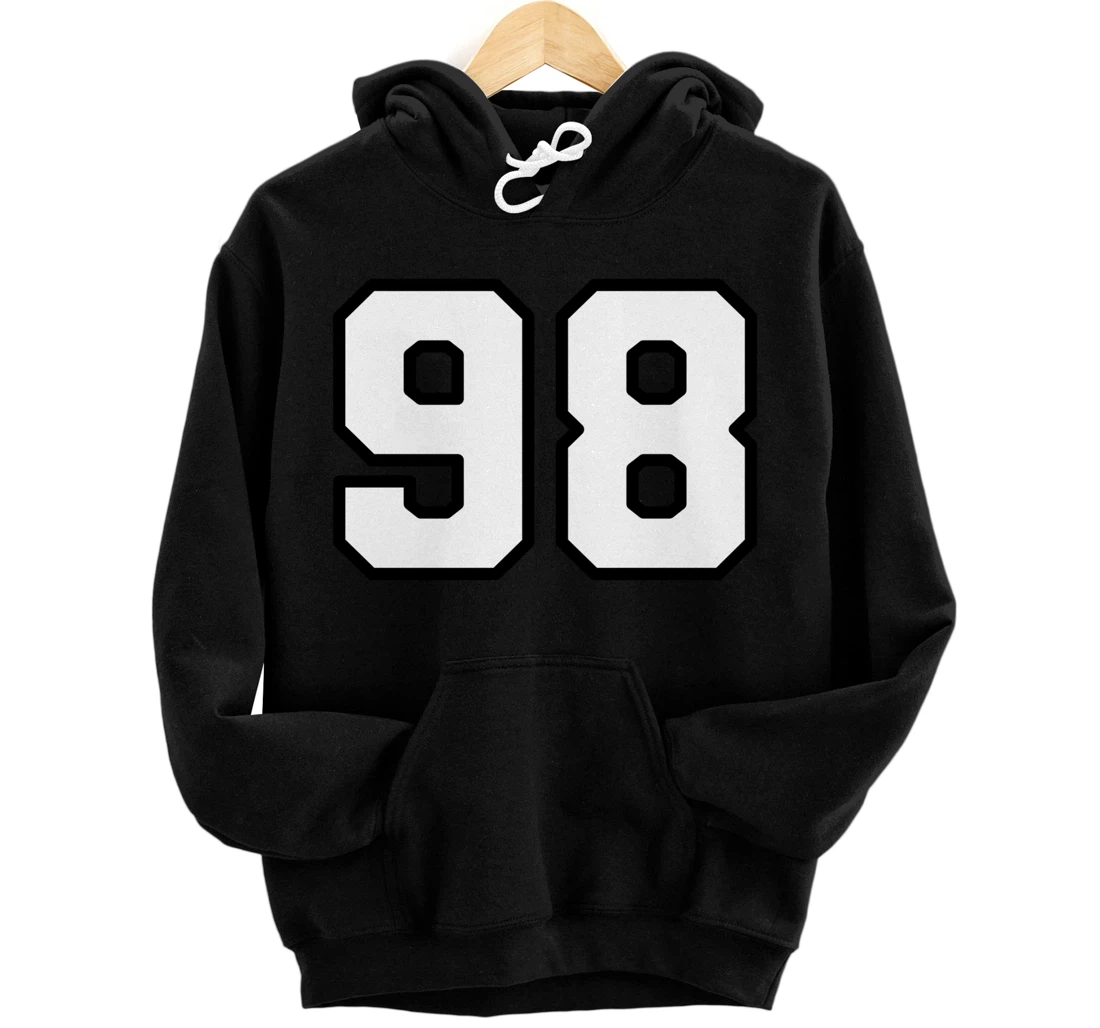 Number 98 Varsity Sports Style Pullover Hoodie