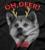 Oh Deer Akita Xmas Red Bowtie Christimas Outfit T-Shirt