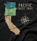 PCT - Pacific Crest Trail Hiking Map T-Shirt