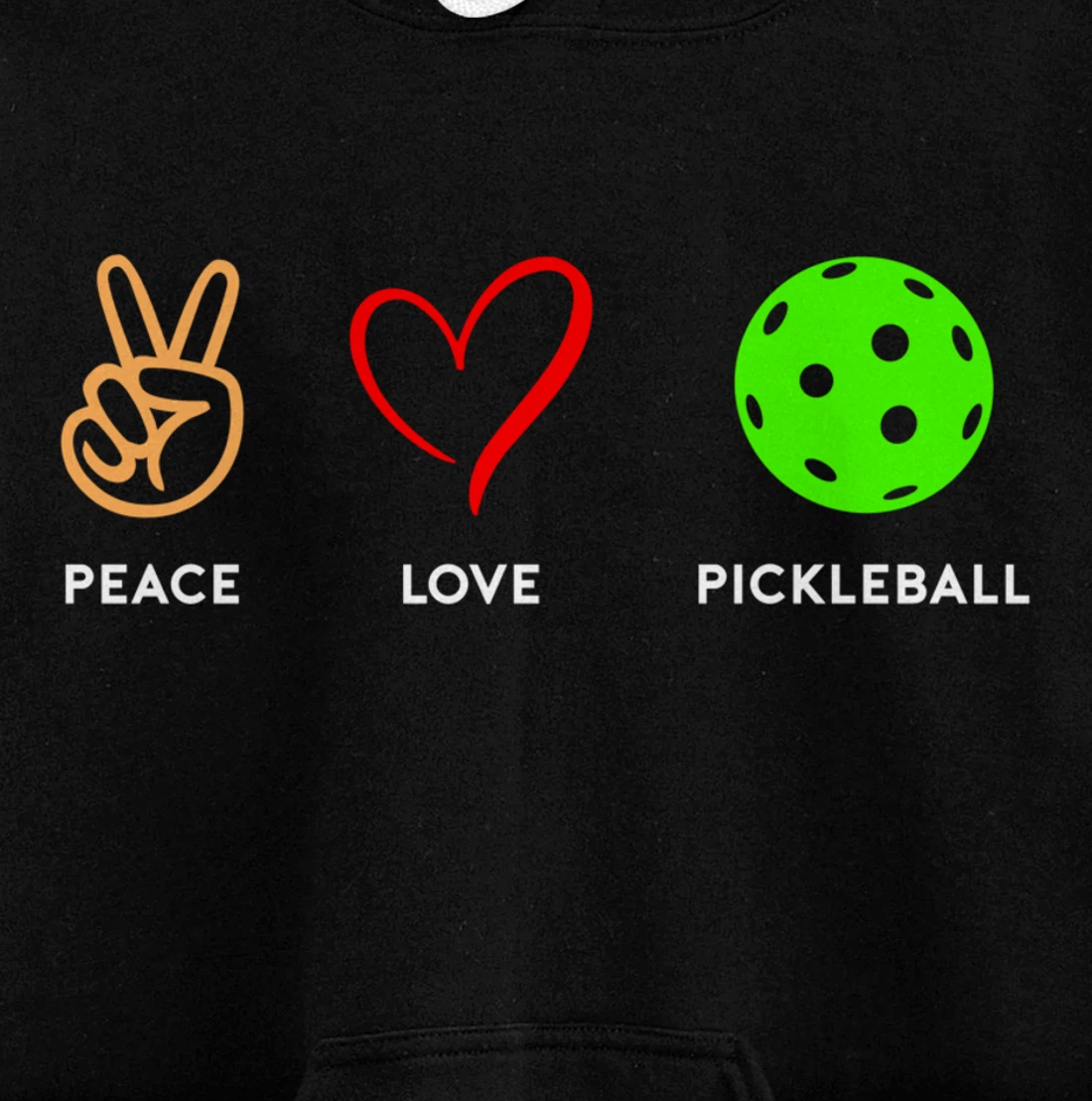 Peace Love Pickleball Funny Paddleball Lover Player Pullover Hoodie
