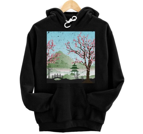 Pink Flower Floral Japanese Sakura Tree Cherry Blossom Pullover Hoodie