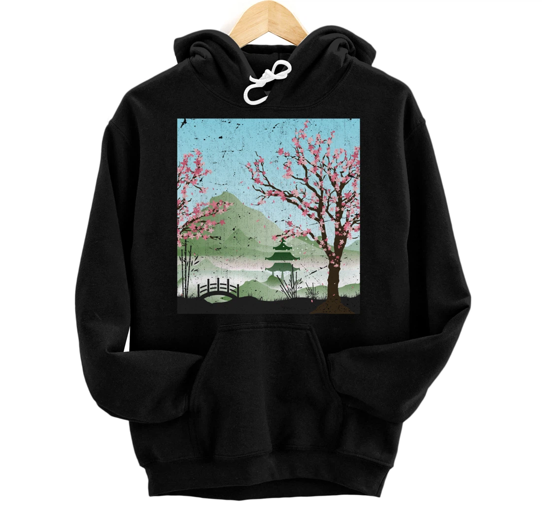 Pink Flower Floral Japanese Sakura Tree Cherry Blossom Pullover Hoodie