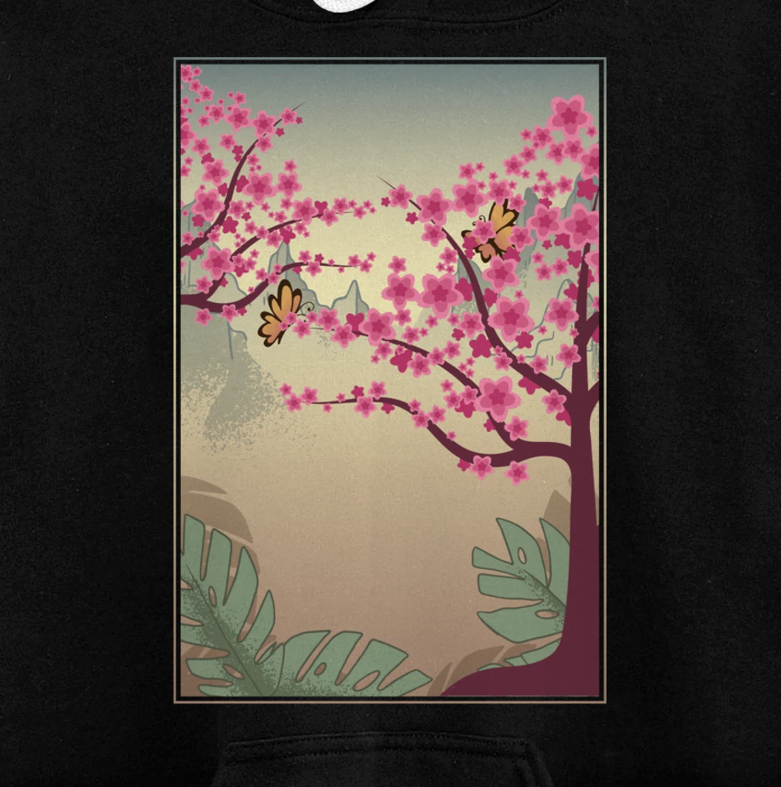 Pink Flower Japanese Sakura Tree Japan Cherry Blossom Pullover Hoodie