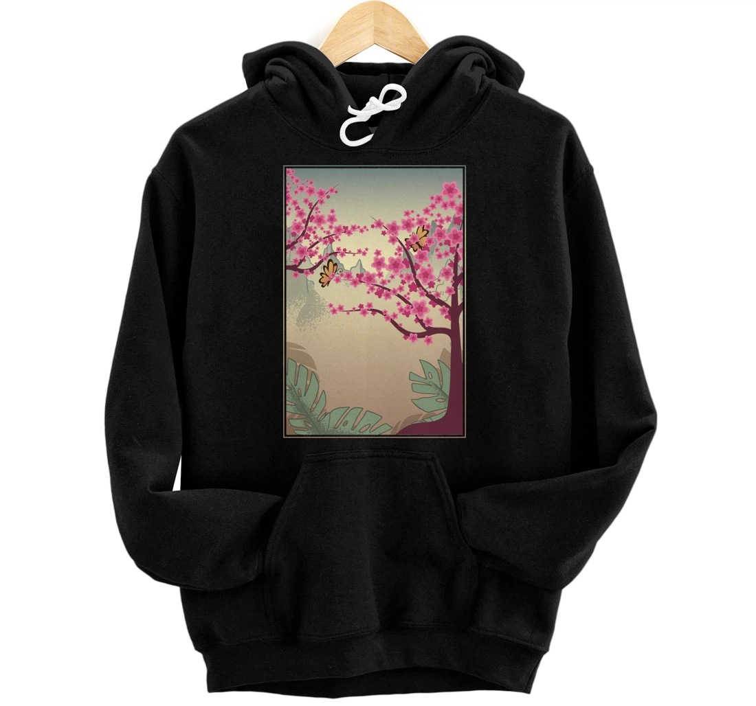 Pink Flower Japanese Sakura Tree Japan Cherry Blossom Pullover Hoodie