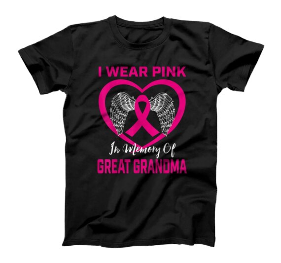Pink In Memory Of My Great Grandma Breast Cancer Awareness T-Shirt