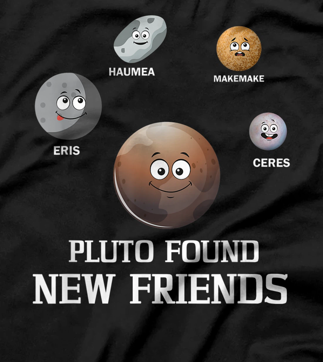 Pluto Found New Friends Solar Space Science T-Shirt