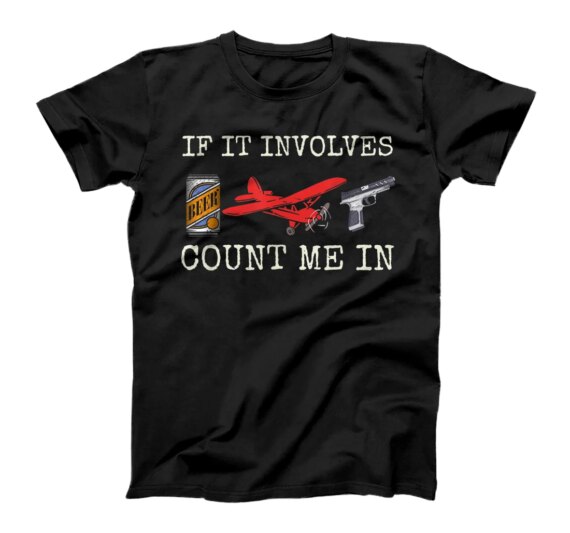 RC Model Airplane Ground Pilot Plane Beer Drinking Gun Lover T-Shirt