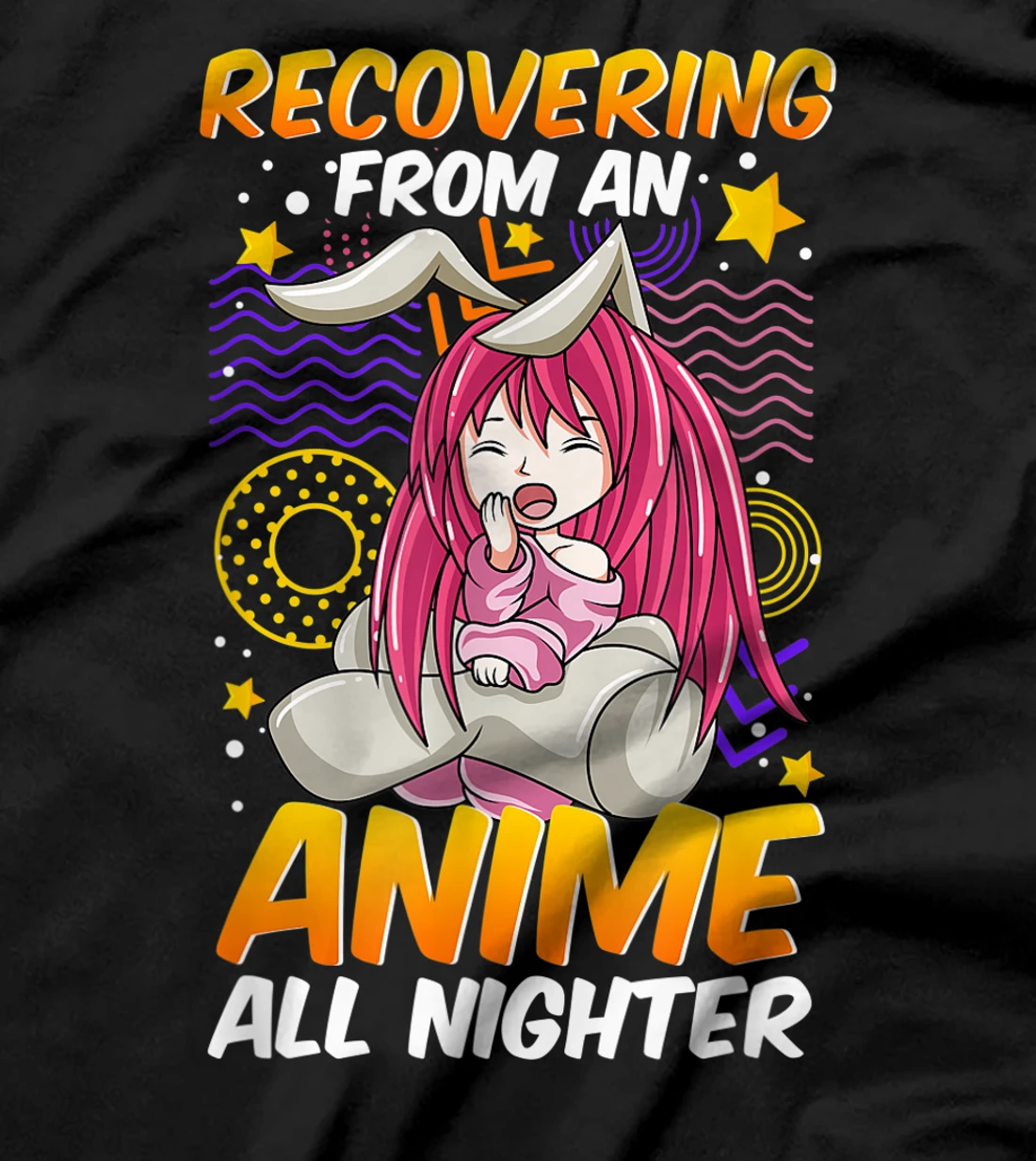 Recovering from an All Nighter Binge Bunny Ears Pajama T-Shirt
