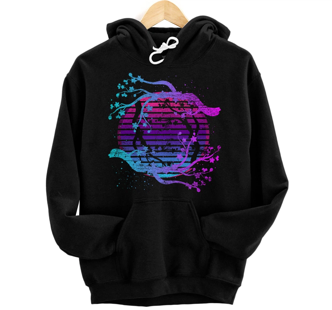 Retro Sakura Flower Blossom 90s Vaporwave Cherry Blossom Pullover Hoodie