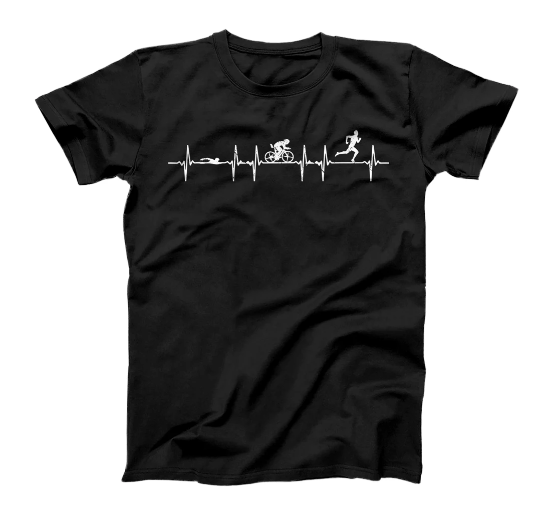 Sarcastic Triathlon Swim Bike Run Heartbeat Triathlete T-Shirt