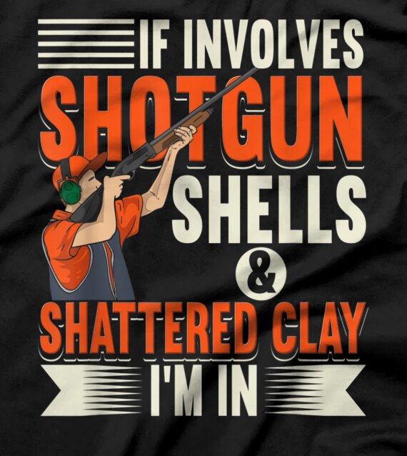 Skeet Shooting Trap,Shotgun & Shattered Clay, Shooting Vest T-Shirt