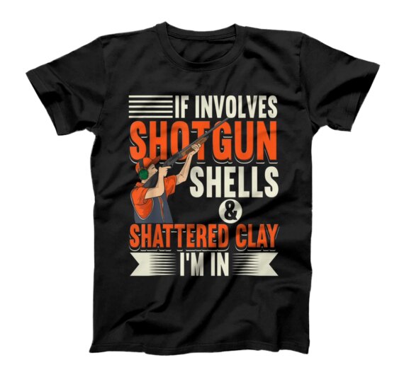 Skeet Shooting Trap,Shotgun & Shattered Clay, Shooting Vest T-Shirt