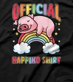 Sleeping Pig Rainbow Hog Pajama Napping Piglet T-Shirt