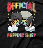 Sleeping Tapir Rainbow Pajama Shirt Napping Tapir T-Shirt