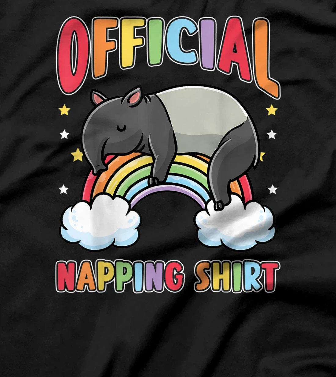 Sleeping Tapir Rainbow Pajama Shirt Napping Tapir T-Shirt