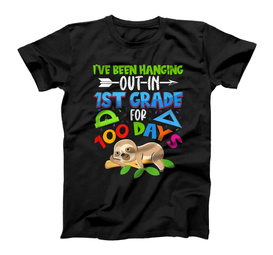 Sloth i've been hanging out in 1st grade for 100 days T-Shirt