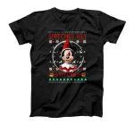 Snitches Get Stitches Santa Red Elf Mouse Xmas Ugly Sweater T-Shirt