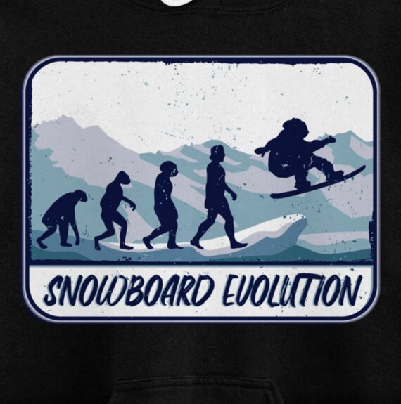 Snowboard Evolution Snowboarder Snowboarding Pullover Hoodie