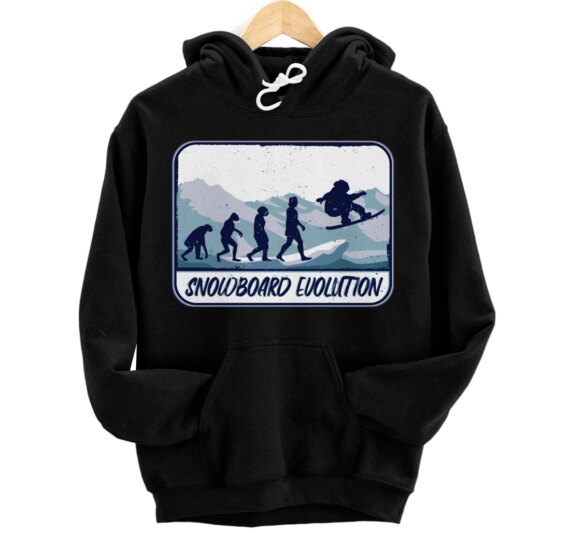 Snowboard Evolution Snowboarder Snowboarding Pullover Hoodie