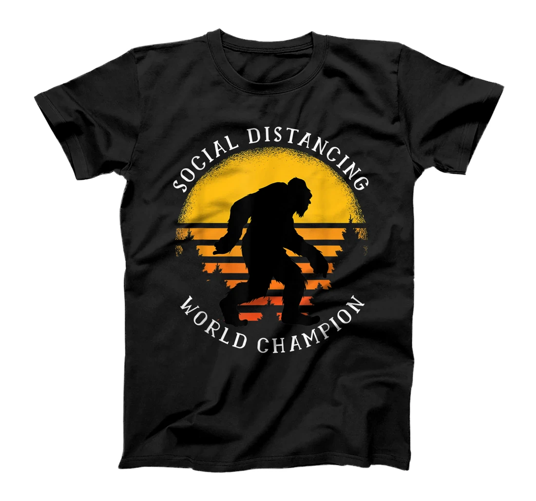 Social Distancing World Champion Funny Bigfoot T-Shirt
